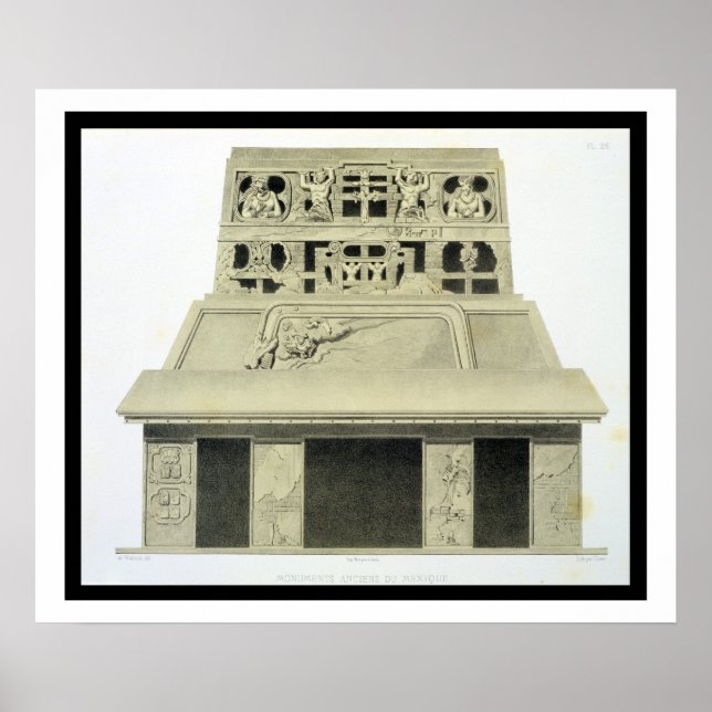 Faktad för templet Sol, Palenque, plåt 2 Poster (Framsidan)