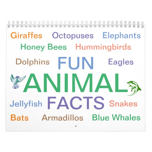 Faktalskalender för djurRoligt Kalender (Omslag)