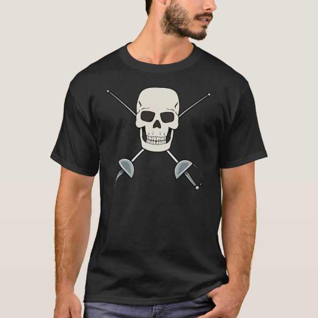 FÄKTANDE DÖDSKALLE T-shirt Design för män (Framsida)