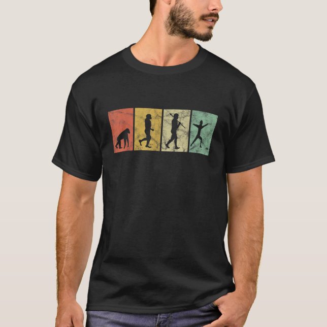 Fäktare Evolution Av Man Fäktning Rolig Retro 70 8 T Shirt (Framsida)