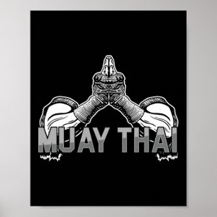 Fäktare Muay Thai Sport Mma Kampkonst Thailand Poster