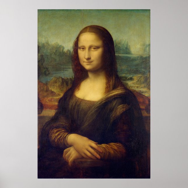 Faktisk Storlek för Mona Lisa-målning original Poster (Framsidan)