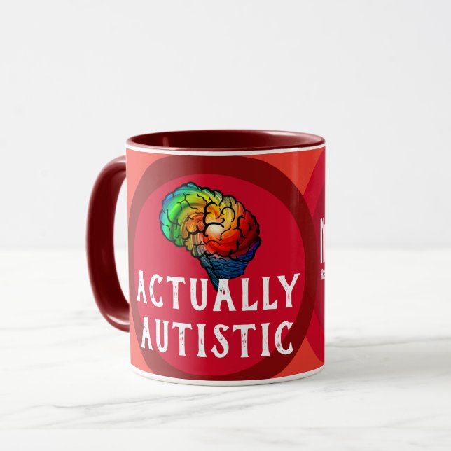 Faktiskt Autistic Neurodivergent rebellisk Mugg (Framsida vänster)