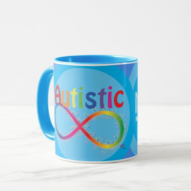 Faktiskt autistiskt Rainbow Infinity Coffee Mugg (Framsida vänster)