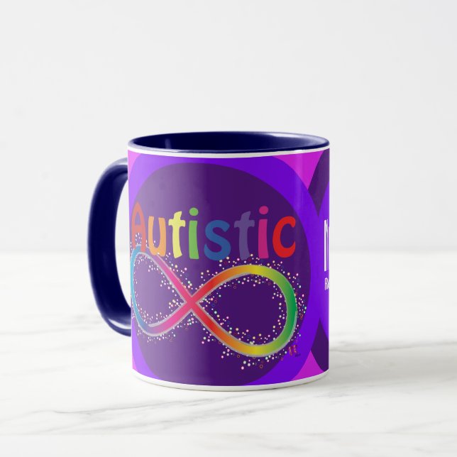 Faktiskt autistiskt Rainbow Infinity Coffee Mugg (Framsida vänster)