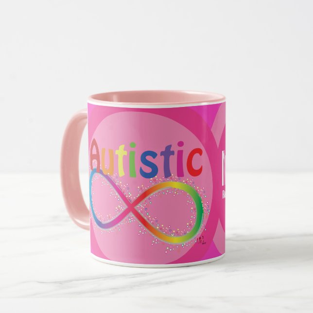 Faktiskt autistiskt Rainbow Infinity Coffee Mugg (Framsida vänster)