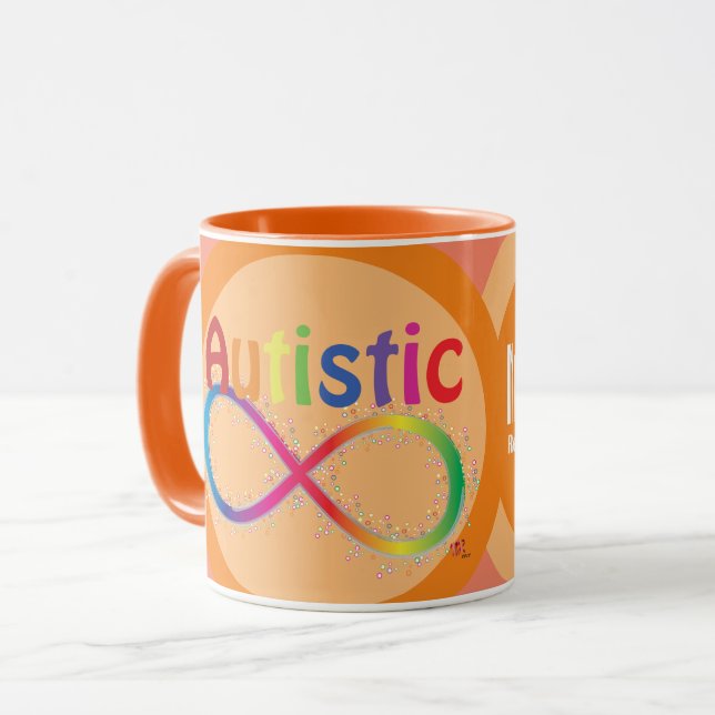 Faktiskt autistiskt Rainbow Infinity Coffee Mugg (Framsida vänster)