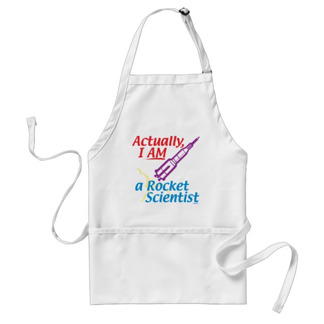 Faktiskt I-FÖRMIDDAG en raketScientist. Förkläde (Framsidan)