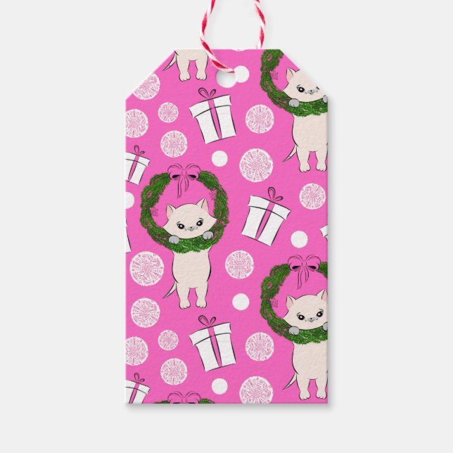 Faktiskt positivt: Rosa Kattunge Vin Presentetikett (Framsidan)