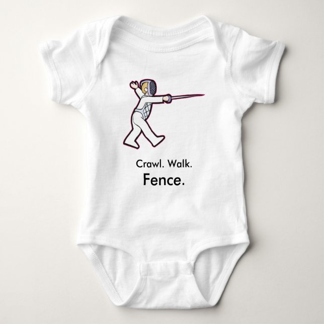 Fäktning Baby Bodysuit T Shirt (Framsida)