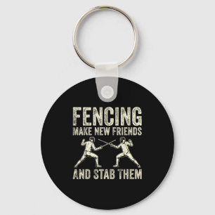 Fäktning Gör Nya Vänner Och Sticka Dem Roliga Svär Nyckelring