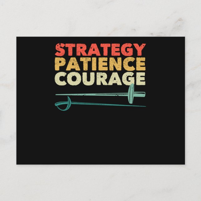 Fäktning strategi för florett värja sabel vykort (Framsida)