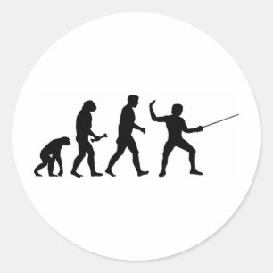 Fäktningevolution Runt Klistermärke