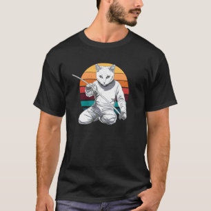 Fäktningsspel Spelare Fäktare Sport Vintage Fäktni T Shirt