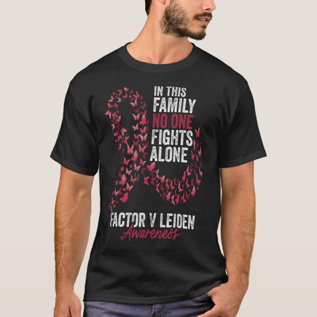 Faktor V Leiden Awareness Month Butterflies Burgun T Shirt (Framsida)