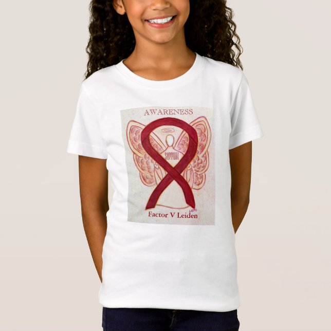 Faktor V Leiden Burgundy Awareness Ribbon Shirt T-shirt (Framsida)