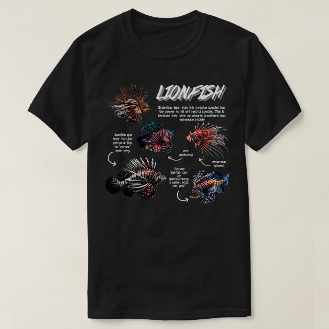 Faktorer för Roligt av lionfisk T Shirt (Design framsida)