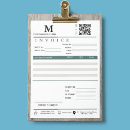 Faktura Försäljningskvitto Monogram QR-kod