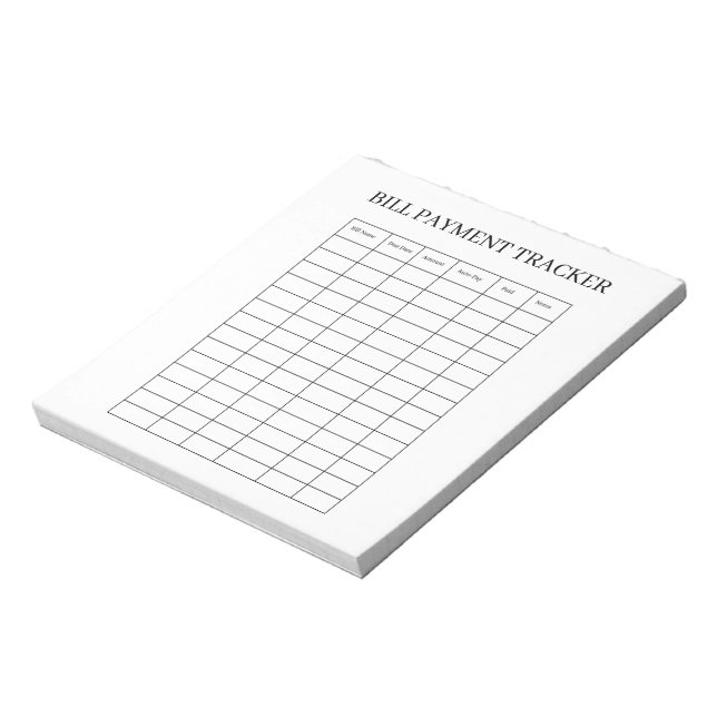 FAKTURABETALNINGSSPÅRARE ANTECKNINGSBLOCK (Roterad)