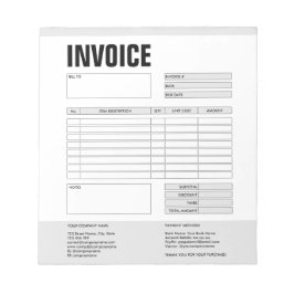 Fakturablankett Affärsbudgivning Lägg till logotyp Anteckningsblock