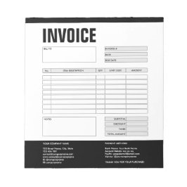 Fakturablankett för företagsbud Add Logo Antecknin Anteckningsblock
