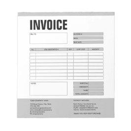 Fakturablankett för företagsbud Add Logo Notepad Anteckningsblock