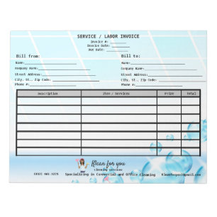 Fakturabubblar Städning företag Anteckningsblock