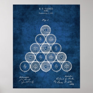 Fakturard Bollar Patent Print1 Bassäng-spelrumsdek Poster