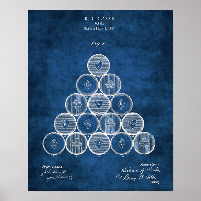 Fakturard Bollar Patent Print1 Bassäng-spelrumsdek Poster (Framsidan)
