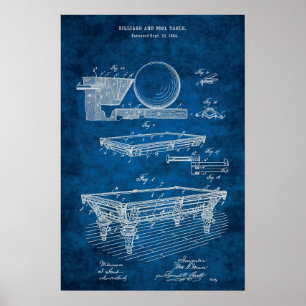 Fakturarer Bassäng Bord Patent Art #5 Rec Room Dec Poster