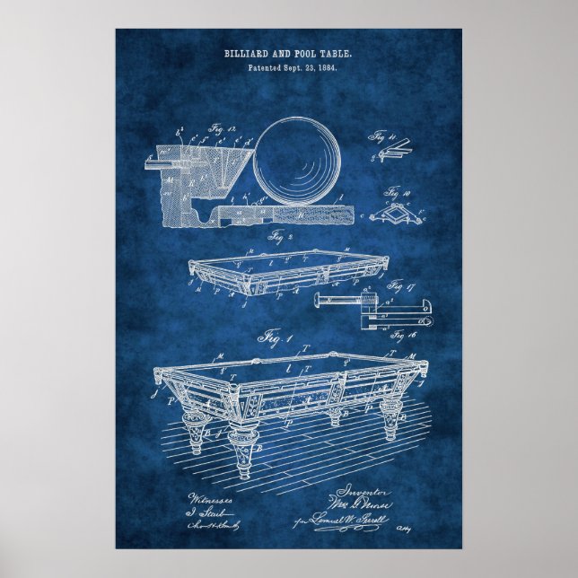 Fakturarer Bassäng Bord Patent Art #5 Rec Room Dec Poster (Framsidan)