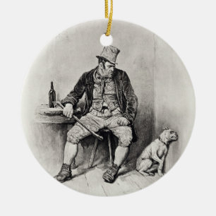 Fakturera Sykes och hans hund, från 'Charles Julgransprydnad Keramik