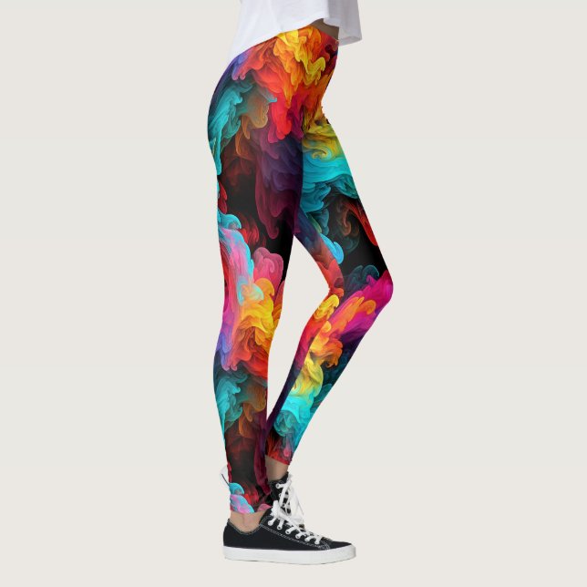 Fakturerande, ljusa röktoblar - vackra leggings (Höger)