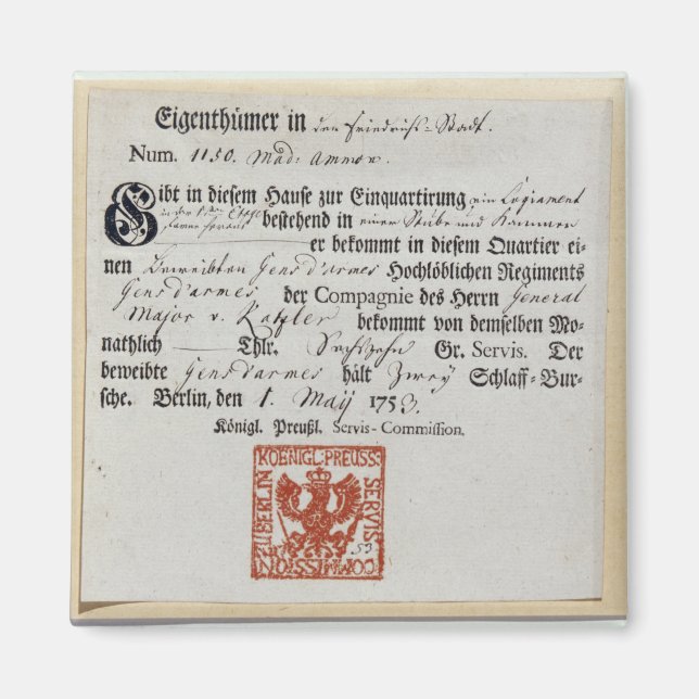 Faktureringsvoucher, 1759 magnet (Framsidan)