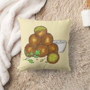 Falafel Bollar Mitten Östra Chickpeas egyptiska Kudde