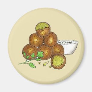 Falafel Bollar Mitten Östra Chickpeas egyptiska Magnet