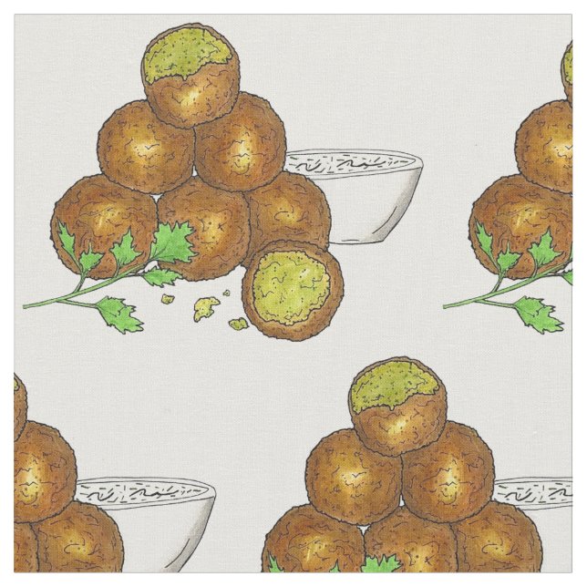 Falafel Bollar Mitten Östra  Chickpeas egyptiska Tyg (Närbild)
