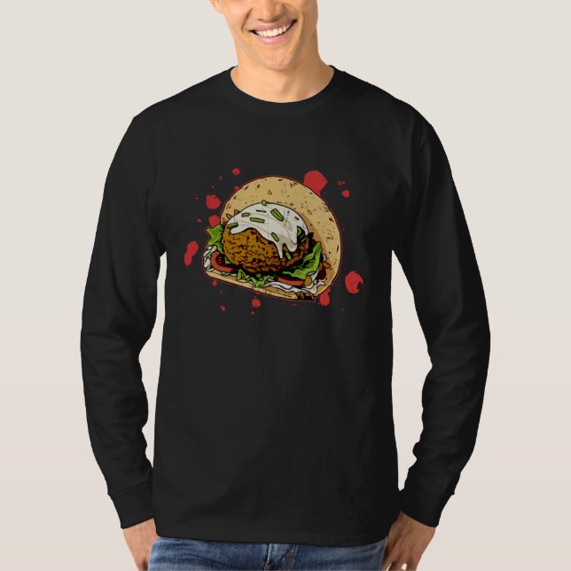 Falafel Chef Levantine Food Hummus Arabic Cuisine T Shirt (Framsida)