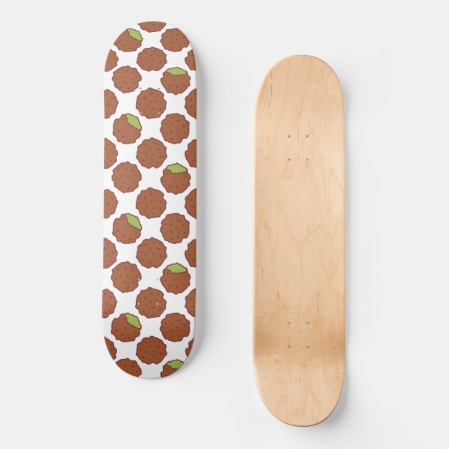 Falafel Mönster Mitten Östra Food Mini Skateboard Bräda 18,5 Cm (Framsida)