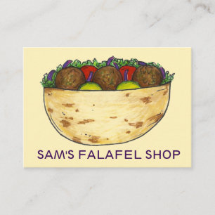 Falafel Sandwich Restaurant Food Cooking Foodie Visitkort