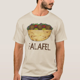 Falafel Stuffed Pita Sandwich Mediterranean Food T Shirt