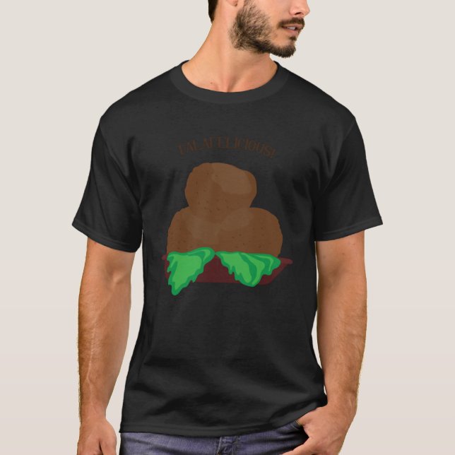 Falafelicious  Saying Hummus Levantine Falafel T Shirt (Framsida)