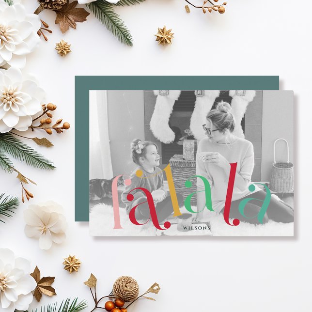 Falala Färgglad Typsnitt 2 Foto Jul Julkort (Skapare uppladdad)