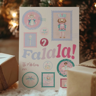 Falala Groovy Nötknäckare Pastell Jul Julkort