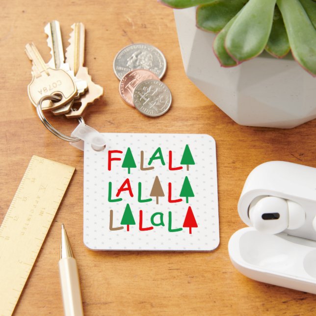 FaLaLa... Julgranar Grönt Red Snöflingor Nyckelring (Skrivbord)