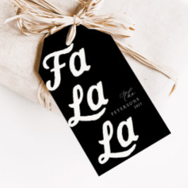 Falala Modern Retro Black & White Play-jul Presentetikett