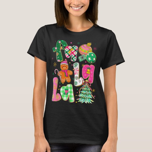 Falala Sublimation Gingerbread Preppy Christmas Co T Shirt (Framsida)