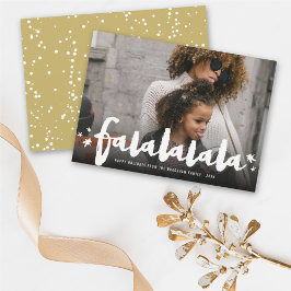 Falalala Brush Calligraphy Stars Modern Photo Julkort