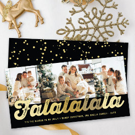 Falalala Guld Ombre Roligt jul 3 Photo Julkort