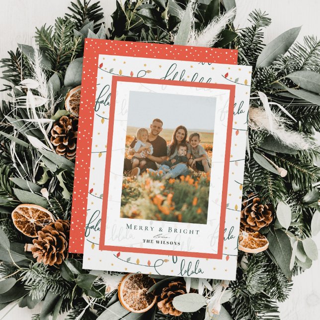 Falalala jul-Helgdag fotokort för Ljus Inbjudningar (Skapare uppladdad)